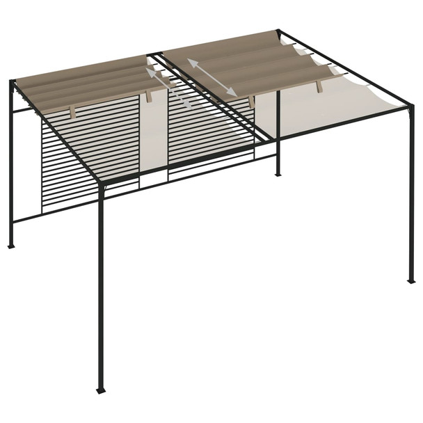 Sjenica s pomičnim krovom 3 x 4 x 2,3 m smeđesiva 180 g/m² 313624