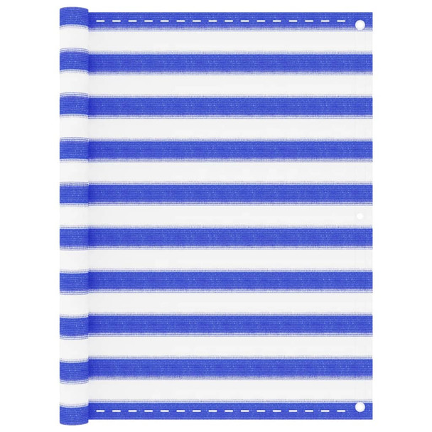 Balkonski zastor plavo-bijeli 120 x 500 cm HDPE 310894