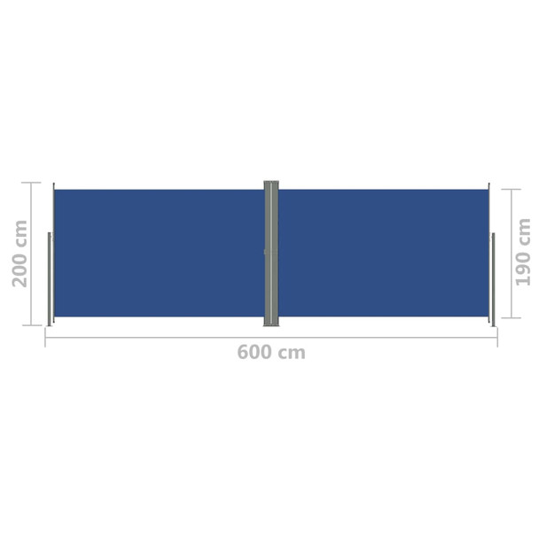 Uvlačiva bočna tenda plava 200 x 600 cm 318010