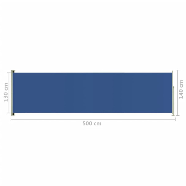 Uvlačiva bočna tenda za terasu 140 x 500 cm plava 317918