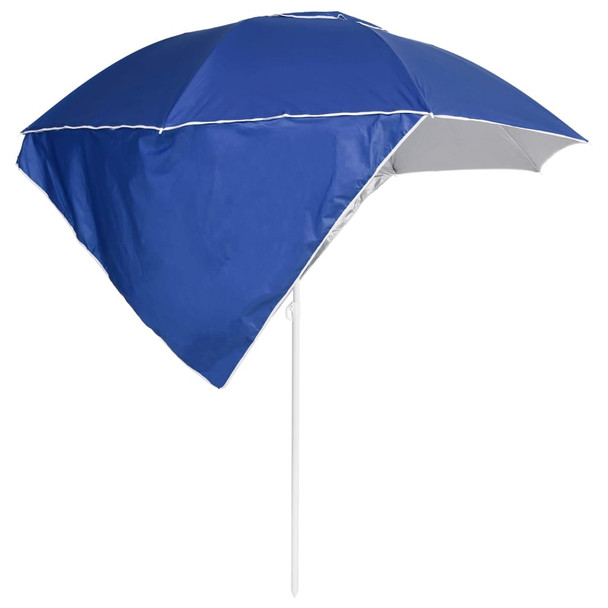 Suncobran za plažu s bočnim stijenkama plavi 215 cm 318837