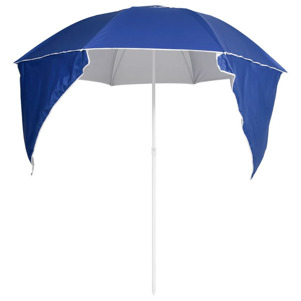 Suncobran za plažu s bočnim stijenkama plavi 215 cm 318837