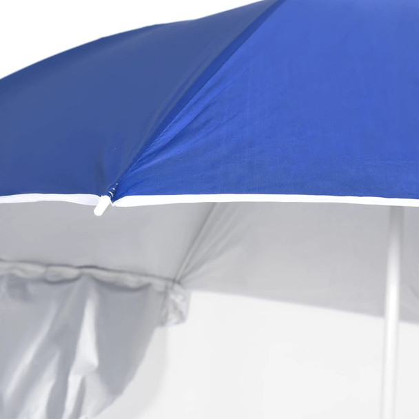 Suncobran za plažu s bočnim stijenkama plavi 215 cm 318837