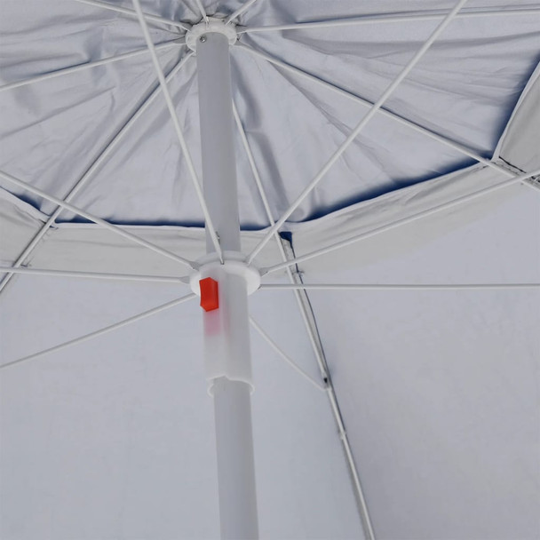 Suncobran za plažu s bočnim stijenkama plavi 215 cm 318837