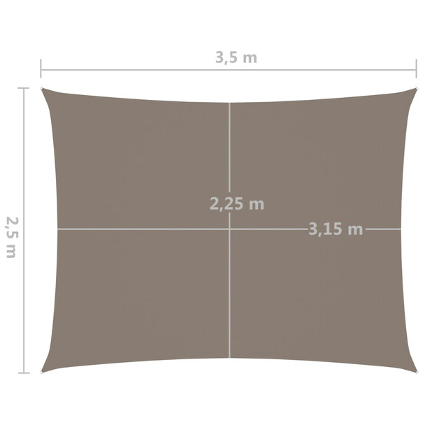 Jedro protiv sunca od tkanine pravokutno 2,5 x 3,5 m smeđe-sivo 135426