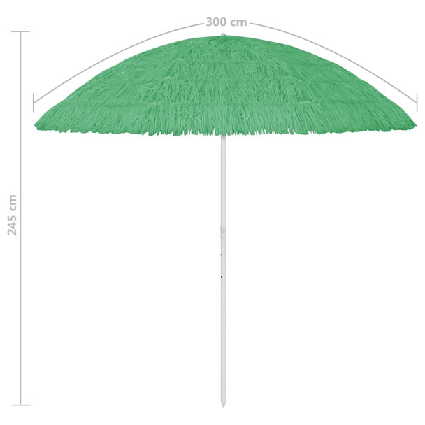 Suncobran za plažu Hawaii zeleni 300 cm 314699