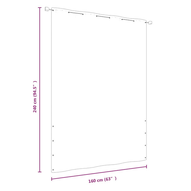 Balkonski zastor crni 160 x 240 cm od tkanine Oxford 148557