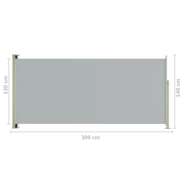 Uvlačiva bočna tenda za terasu 140 x 300 cm siva 317834