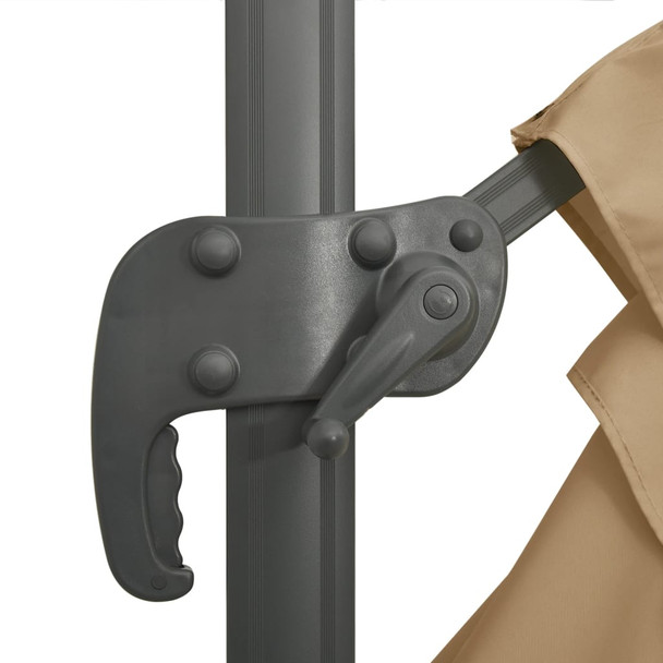 Konzolni kišobran s aluminijskim stupom smeđesivi 400 x 300 cm 319918