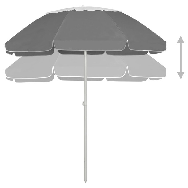 Suncobran za plažu antracit 300 cm 314718