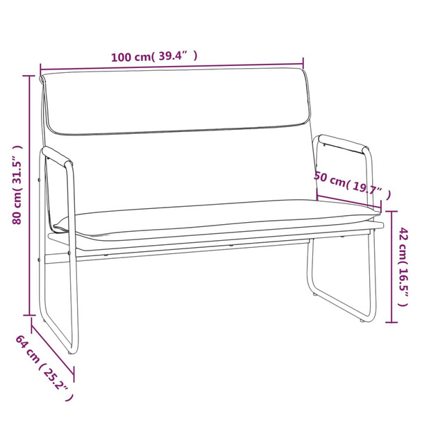 Klupa crna 100x64x80 cm od tkanine 351353