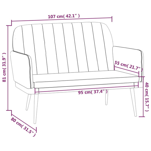 Klupa sivi 107 x 80 x 81 cm od umjetne kože 351401