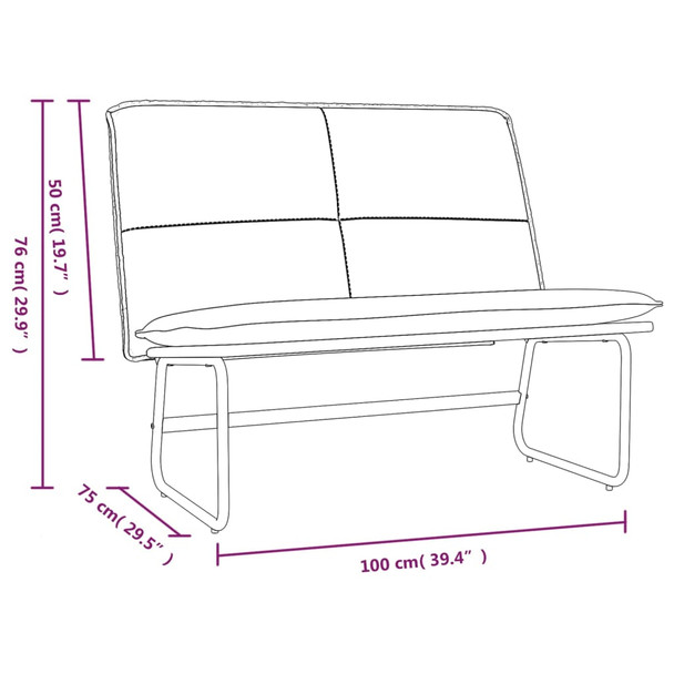 Klupa siva 100 x 75 x 76 cm od umjetne kože 351339