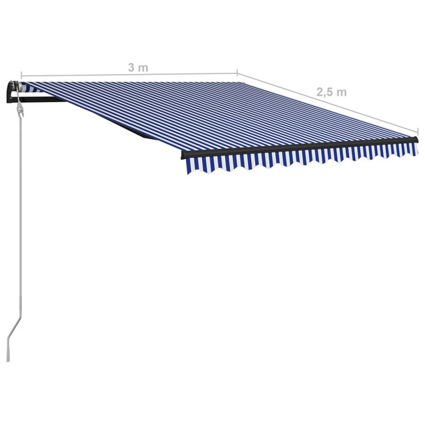 Tenda na automatsko uvlačenje 300 x 250 cm plavo-bijela 3055256