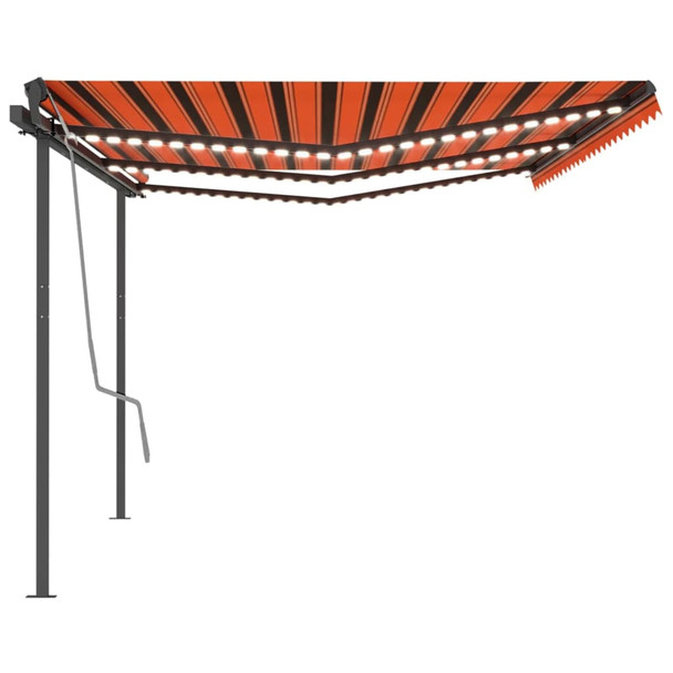 Automatska tenda sa senzorom LED 6 x 3 m narančasto-smeđa 3070215