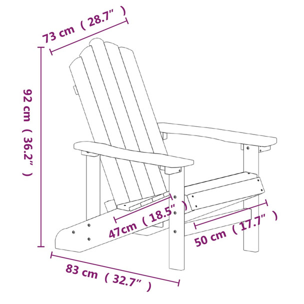 Vrtne stolice Adirondack sa stolićem HDPE antracit 3095705