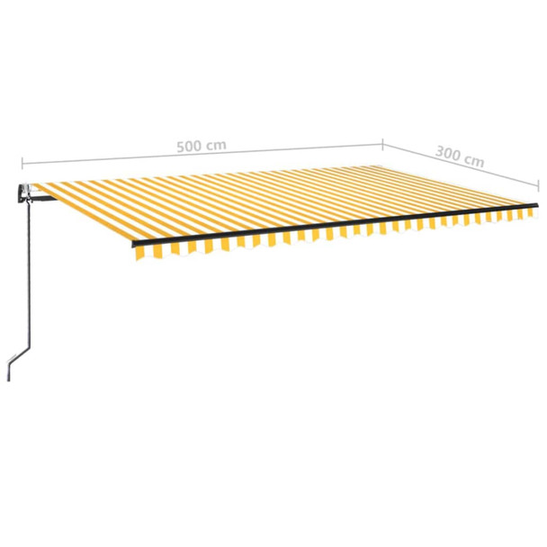 Automatska tenda sa senzorom LED 500 x 300 cm žuto-bijela 3069153