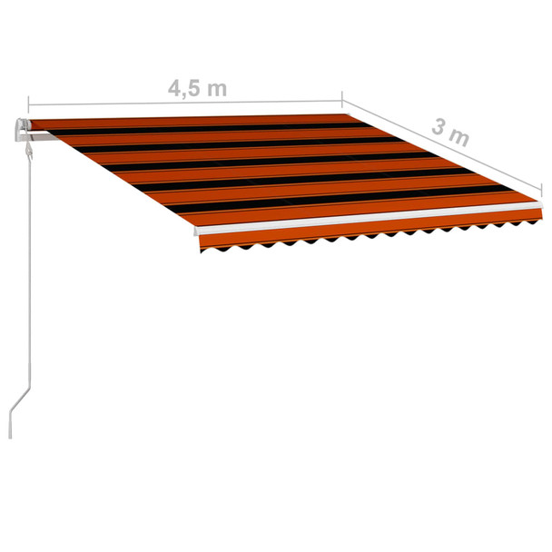 Tenda na automatsko uvlačenje 450 x 300 cm narančasto-smeđa 3051233