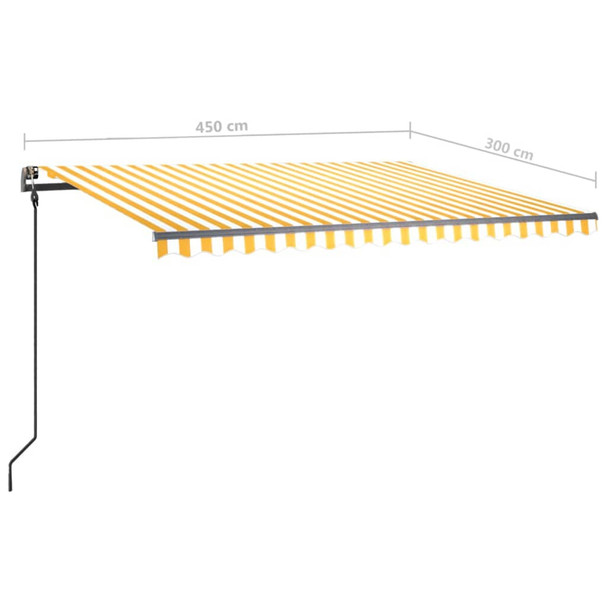 Tenda na ručno uvlačenje s LED svjetlima 4,5 x 3 m žuto-bijela 3070163