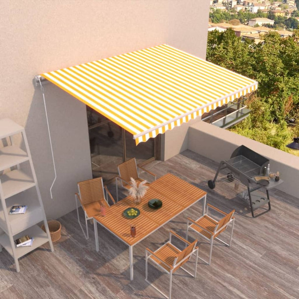 Tenda na automatsko uvlačenje 450 x 300 cm žuto-bijela 3068928