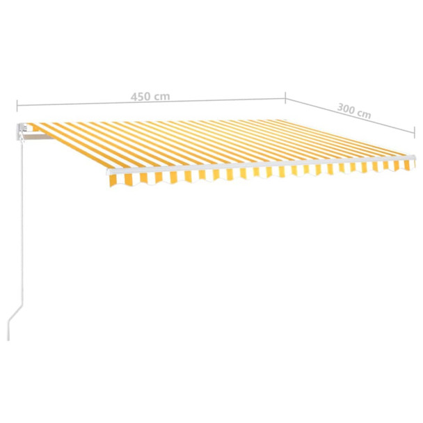 Tenda na automatsko uvlačenje 450 x 300 cm žuto-bijela 3068928