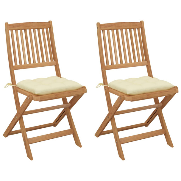 Sklopive vrtne stolice s jastucima 2 kom od bagremovog drva 3064661