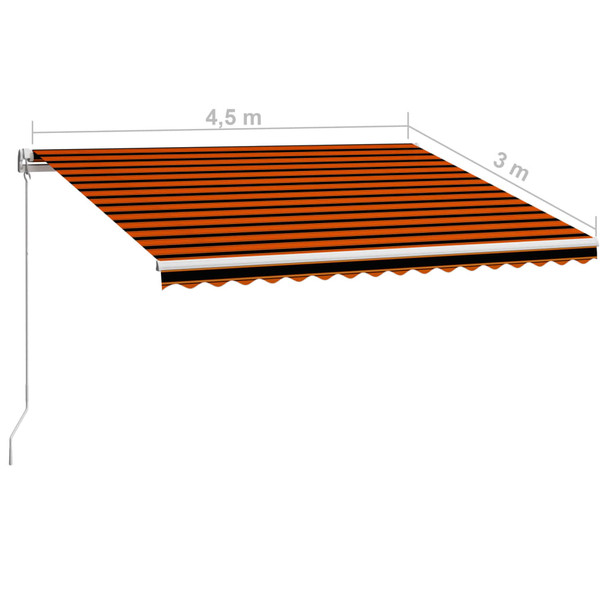 Tenda na ručno uvlačenje 450 x 300 cm narančasto-smeđa 3051219