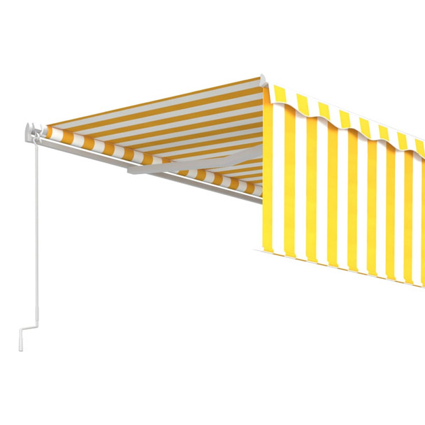 Tenda na ručno uvlačenje s roletom 5 x 3 m žuto-bijela 3069338