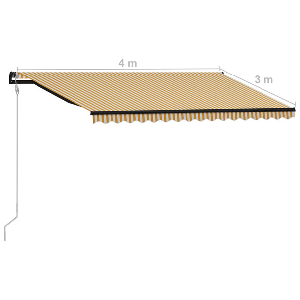 Tenda na automatsko uvlačenje 400 x 300 cm žuto-bijela 3055263