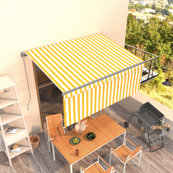 Tenda na ručno uvlačenje s roletom 3 x 2,5 m žuto-bijela 3069378