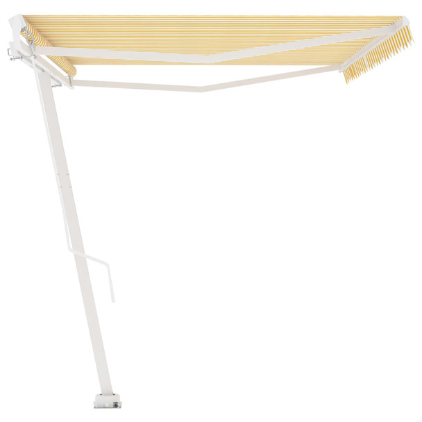 Samostojeća tenda na ručno uvlačenje 500 x 350 cm žuto-bijela 3069658