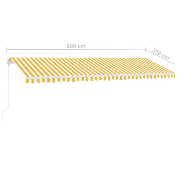 Samostojeća tenda na ručno uvlačenje 500 x 350 cm žuto-bijela 3069658