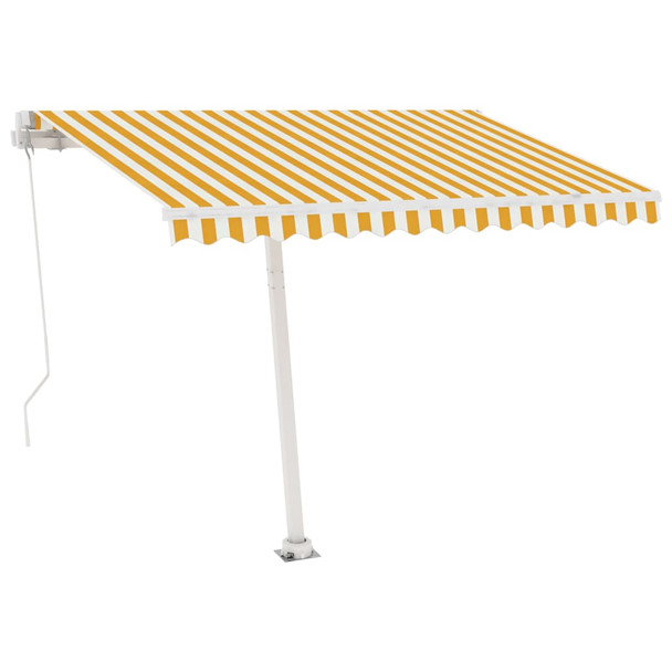 Samostojeća tenda na ručno uvlačenje 300 x 250 cm žuto-bijela 3069498