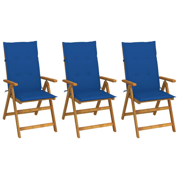 Sklopive vrtne stolice s jastucima 3 kom od bagremovog drva 3064099