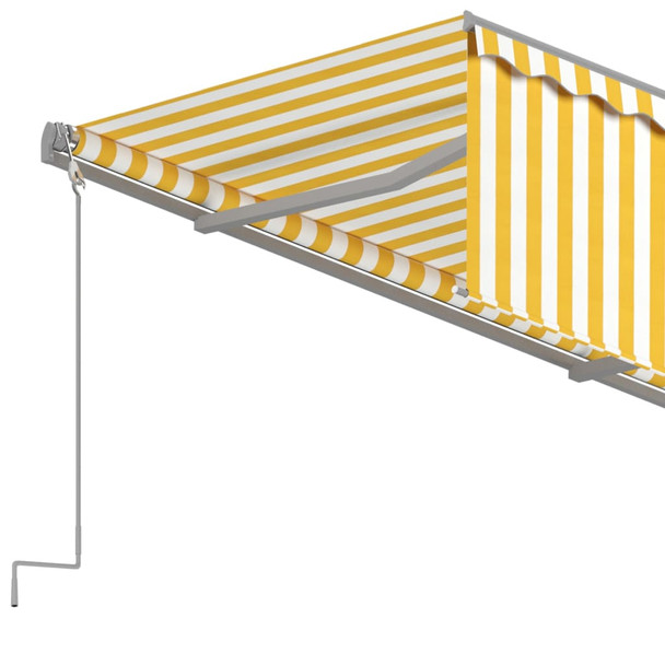 Automatska tenda na uvlačenje s roletom 4,5 x 3 m žuto-bijela 3069448