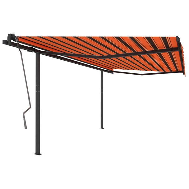Automatska tenda sa stupovima 4,5 x 3 m narančasto-smeđa 3070170