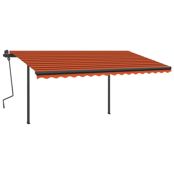 Automatska tenda sa stupovima 4,5 x 3 m narančasto-smeđa 3070170