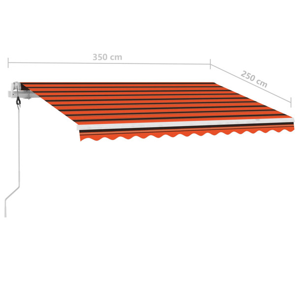 Samostojeća tenda na ručno uvlačenje 350x250cm narančasto-smeđa 3069520