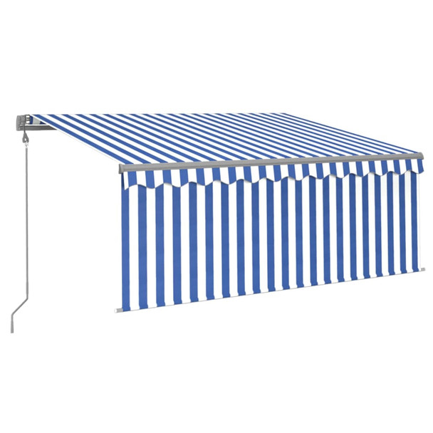 Automatska tenda s roletom i senzorom LED 3x2,5 m plavo-bijela 3069391