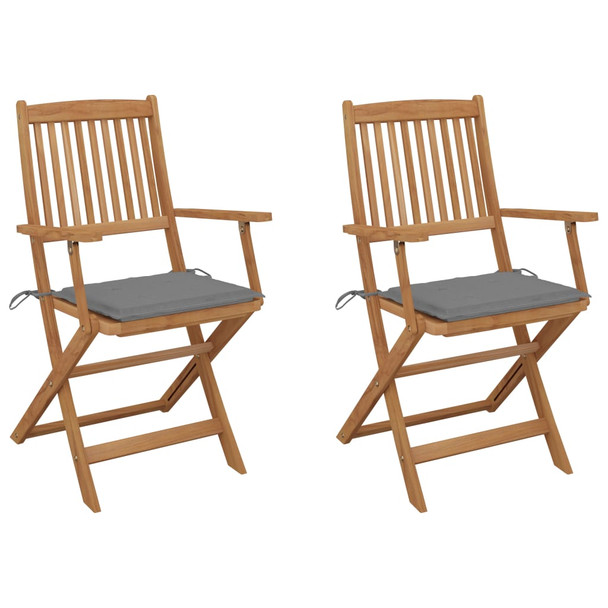 Sklopive vrtne stolice s jastucima 2 kom od bagremovog drva 3064591