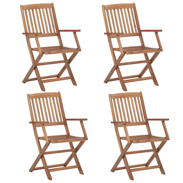 Sklopive vrtne stolice s jastucima 4 kom od bagremovog drva 3064634