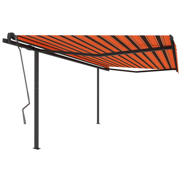 Automatska tenda sa stupovima 4 x 3 m narančasto-smeđa 3070150