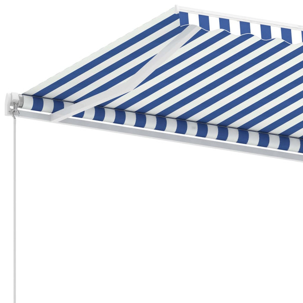 Samostojeća tenda na ručno uvlačenje 400 x 300 cm plavo-bijela 3069536