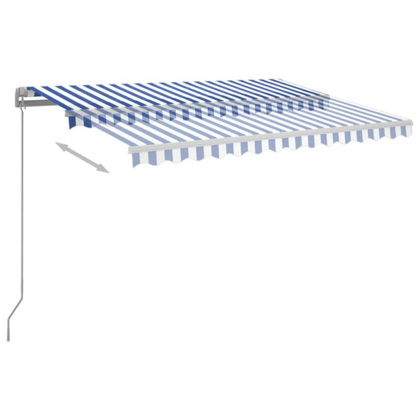 Automatska tenda na uvlačenje 3,5 x 2,5 m plavo-bijela 3069926