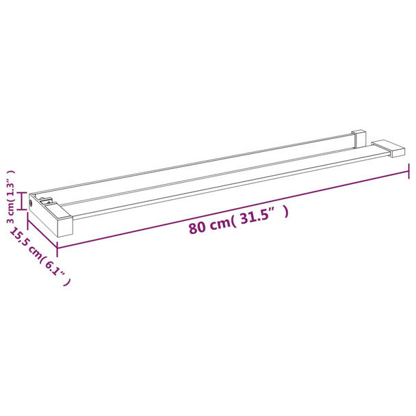 Polica za stijenku tuš-kabine kromirana 80 cm aluminijska 153620