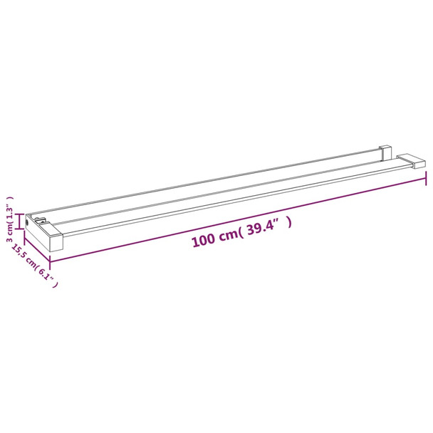 Polica za stijenku tuš-kabine kromirana 100 cm aluminijska 153622