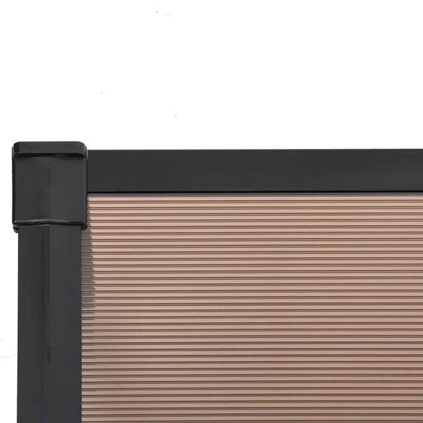 Nadstrešnica za vrata crna 358,5x90 cm polikarbonatna 153702