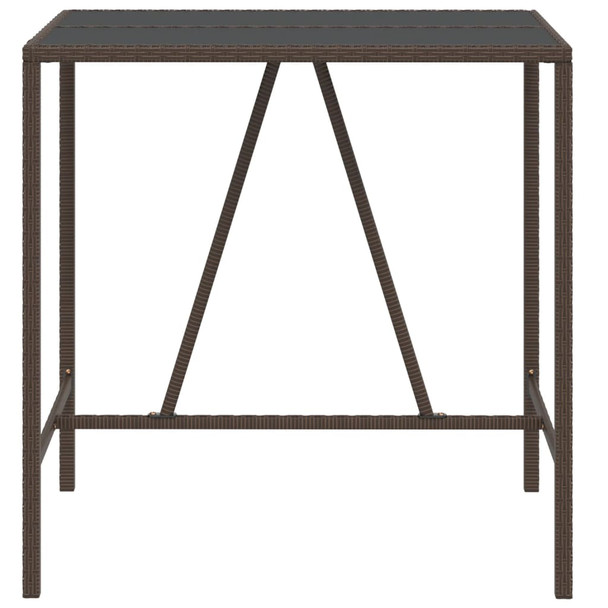 Barski stol sa staklenom pločom smeđi 110x70x110 cm poliratan 362587