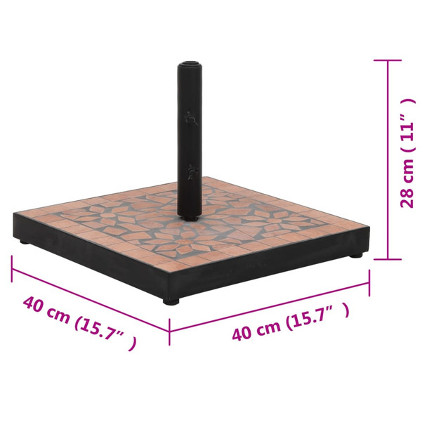 Postolje za suncobran četvrtasto 12 kg terakota 362220