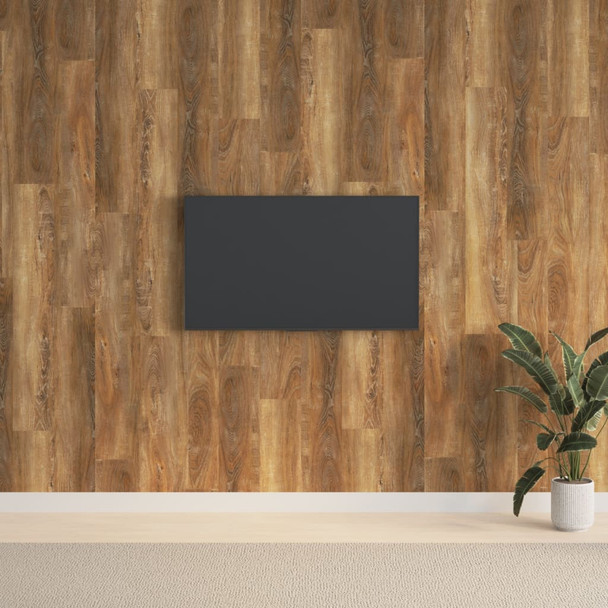 Zidne ploče s izgledom drva smeđe od PVC-a 2,06 m² 351819